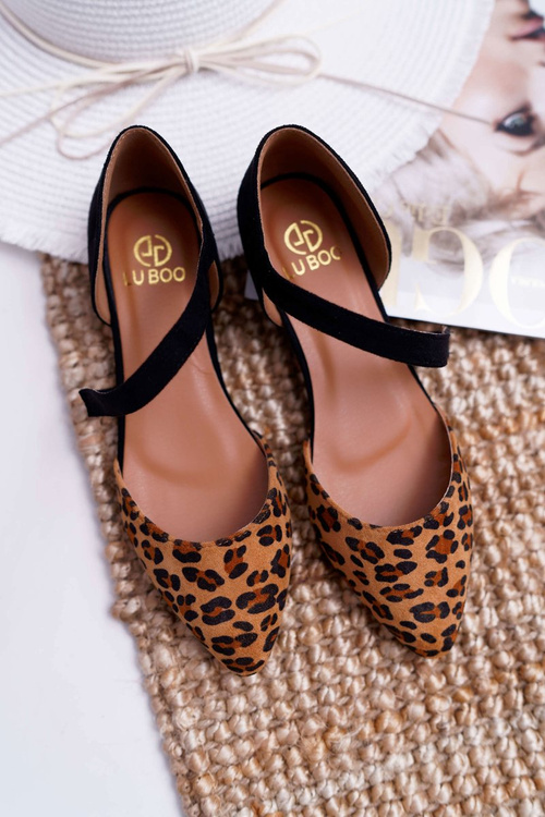 Lu Boo Ballerinas із гострою замшею з леопардовим караною