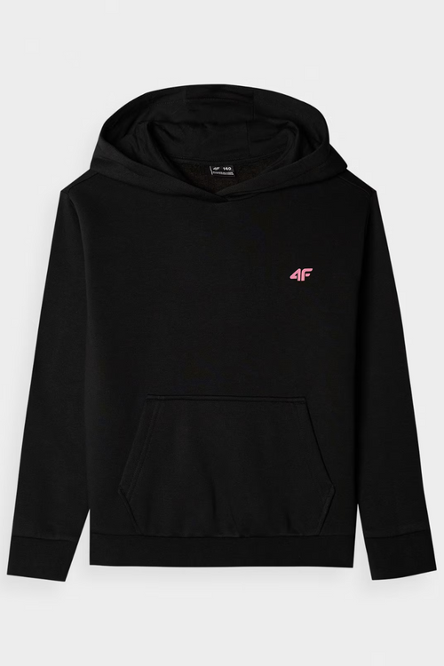Толстовка без застібки для дівчат гладка чорна 4F 4FJWMM00TSWSF1316-20S