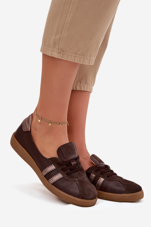 Шкіряне замшеве жіноче взуття типу кросівки Zazoo N1341 шоколадне