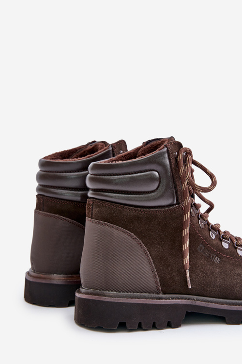 Замшеві утеплені чоловічі ботильйони Big Star OO174644 Коричневий