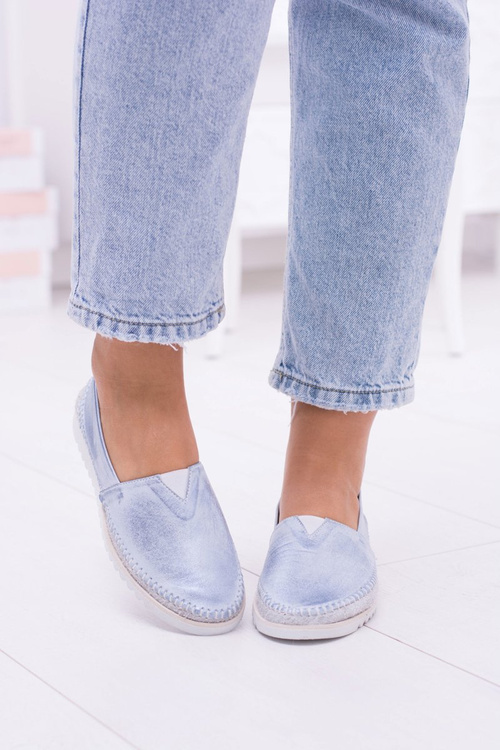 Жіночі сині шкіряні сліпони Frela