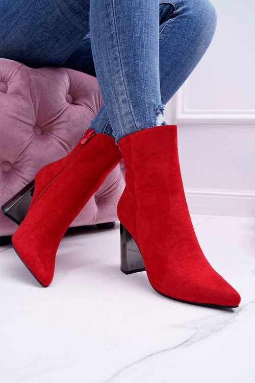 Жіночі сріблясті чоботи на шпильці Red Dimmy