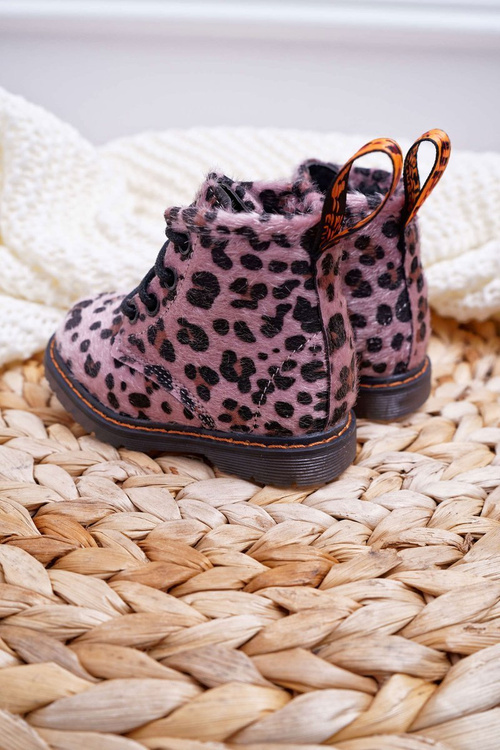 Дитячі чоботи на блискавці, рожеві, леопардові Lilo
