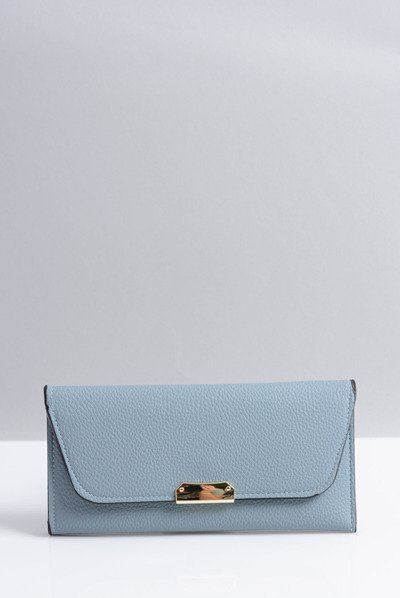 Стильний великий синій жіночий гаманець