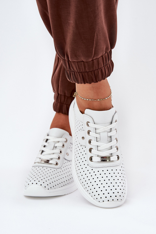 Жіноче Шкіряне Спортивне Взуття Vinceza 79532 Біле