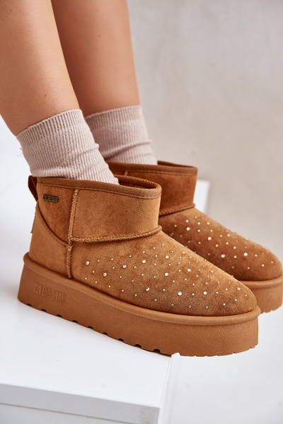 Снігові черевики з декором на платформі Big Star OO274A104 Camel