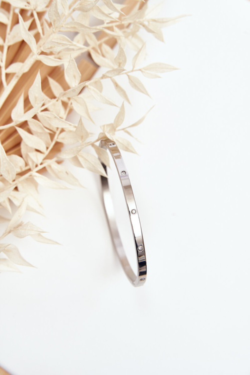 Срібний сталевий браслет із кубічним цирконієм Лорен