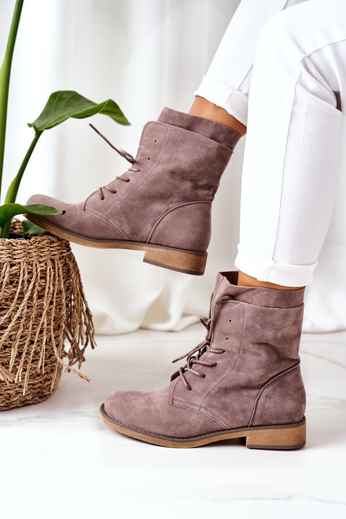 Чоботи з подвійним верхом Сірі Violetta