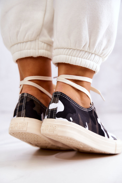 Жіночі кросівки з матеріалу Camo BIG STAR JJ274237 біло-сірі