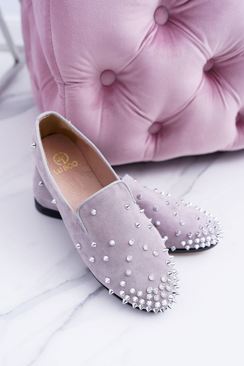 Балетки жіночі Lu Boo Grey Suede Lords на шпильках Одеса