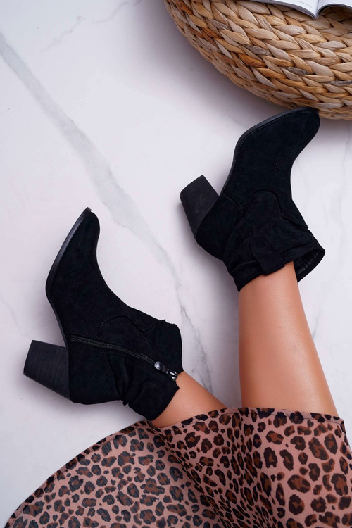 Жіночі чоботи на шпильці Ковбойські чоботи Black Maverick