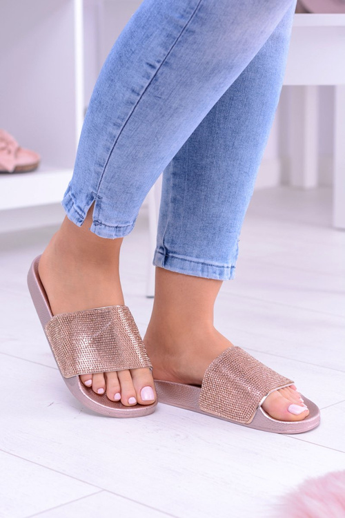 Жіночі шльопанці LadyCristal Zirconia Pink Gold
