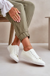 Жіночі шкіряні класичні кросівки Misima білого кольору на шнурівці