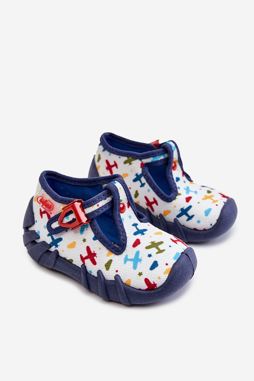 Взуття Befado тапочки Aircraft 110P463 білий і темно-синій