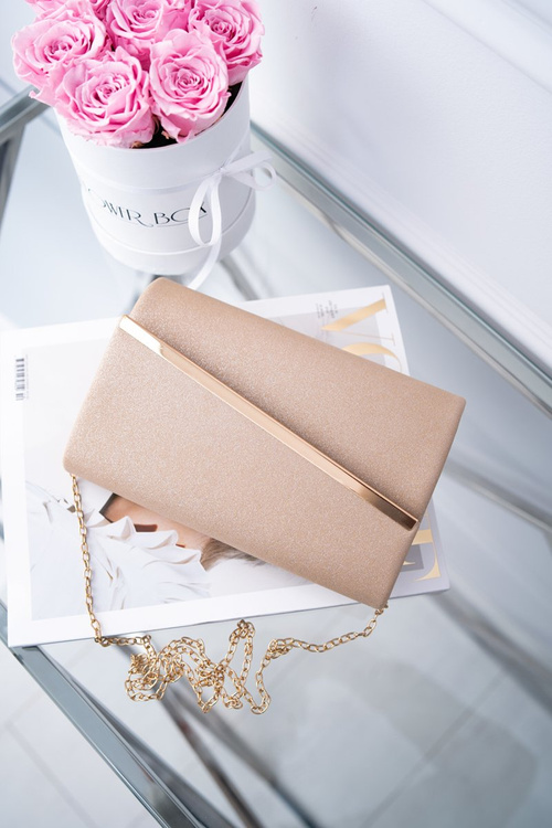 Жіноча бежева вечірня сумочка з парчі