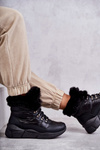 Жіночі зимові черевики на шнурівці Black Anna