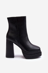 Жіночі чоботи на підборах і платформі Black Sandstra 