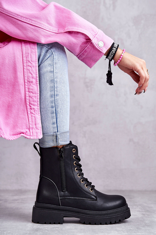 Жіночі шкіряні теплі чоботи світло-чорні Dorchen