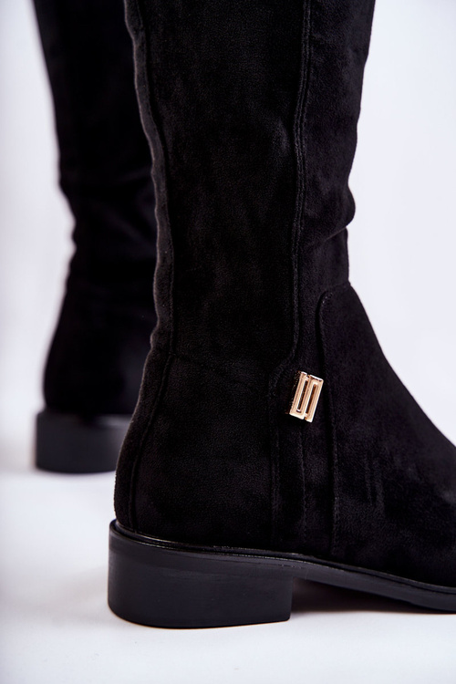 Чорні замшеві чоботи Giulia