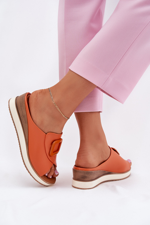 Жіночі шкіряні сандалі на платформі Artiker 56C2149 помаранчеві