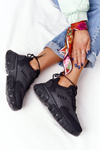 Жіночі кросівки на масивній підошві чорні Нью-Йорк