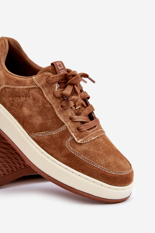 Чоловічі кросівки на платформі Suede Big Star OO174014 Коричневі