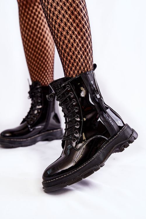 Чоботи лаковані Glany Big Star KK274489 Чорні