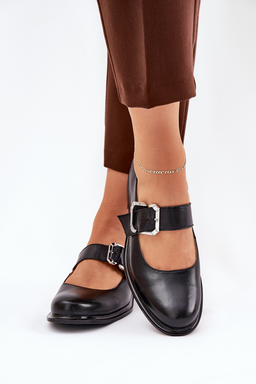 Шкіряні Жіночі Черевики З Пряжкою Лаура 2980 Чорні