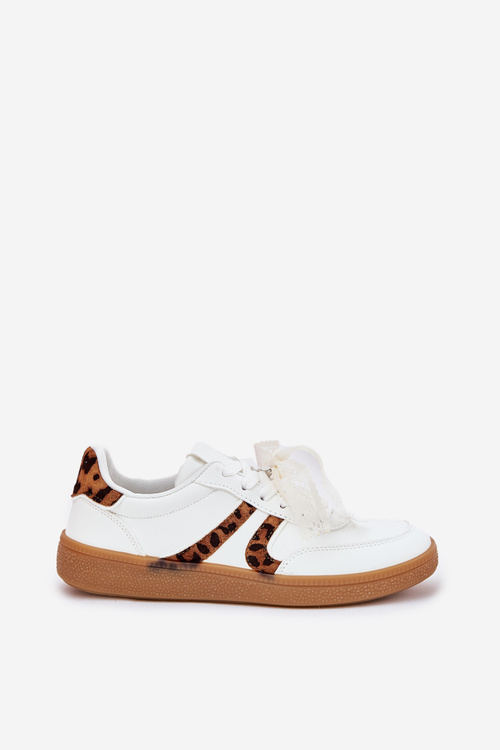 Низькі Жіночі Кросівки З Кружевом Пантерка Білі Zielle