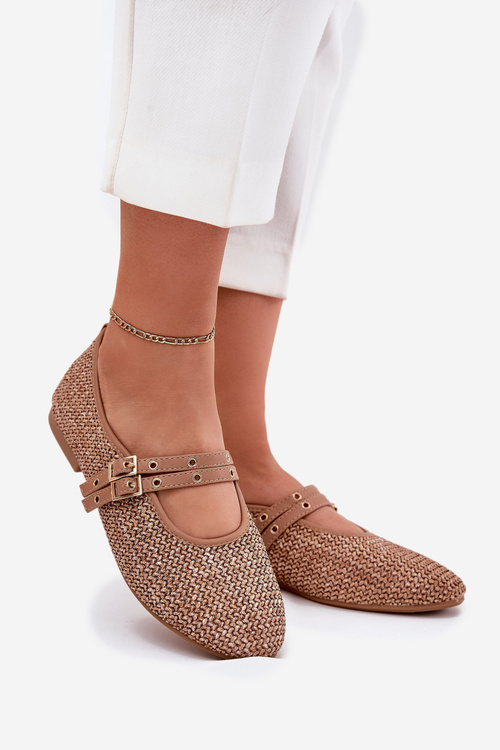 Балетки З Плетінням І Стягами Хакі Partheda