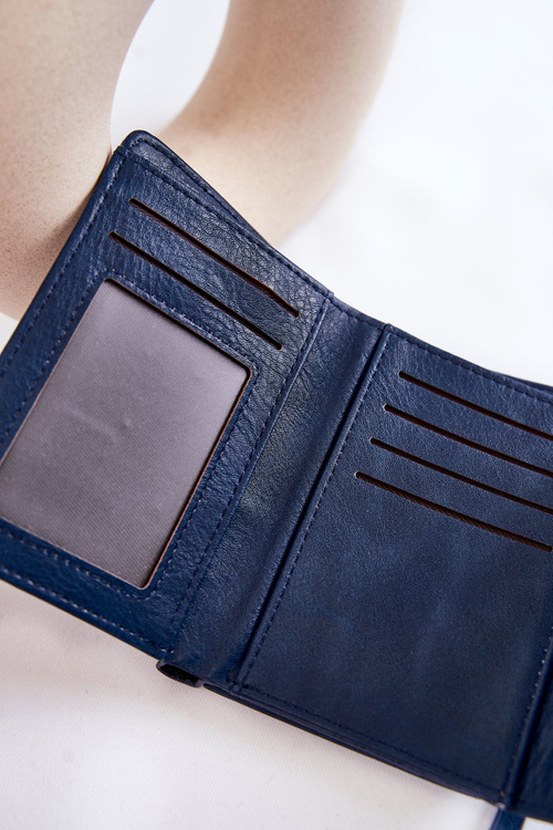 Маленький жіночий гаманець з магнітом темно-синій Zaya