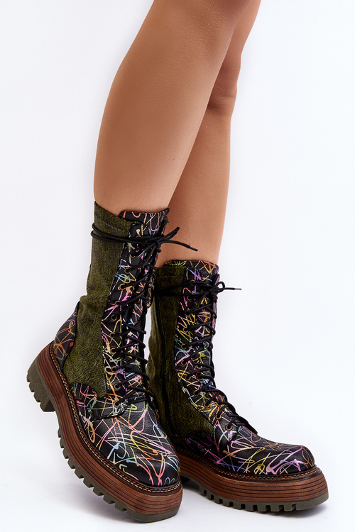 Жіночі робочі шкіряні черевики Maciejka 06203-09 Multicolor