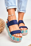 Жіночі босоніжки на еспадрільях Anchor темно-сині Sandy