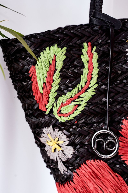 Плетена пляжна сумка шоппер NOBO XK0300 Чорна