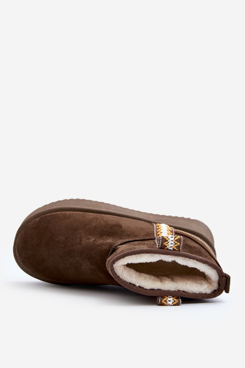 Снігові черевики на платформі з темно-зеленим візерунком Udra