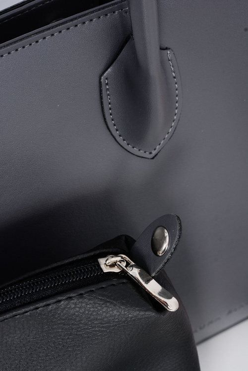 Жіноча сіра сумочка Shopper + косметичка