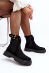 Замшеві ботильйони на масивній підошві Black Ozaro 