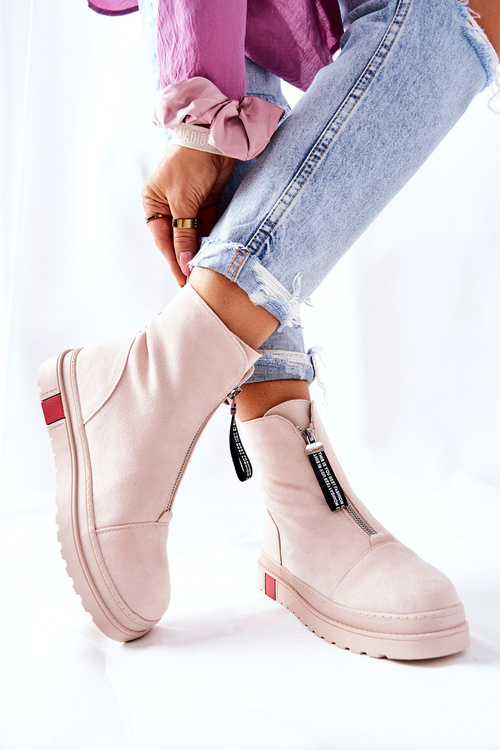 Чоботи жіночі на платформі бежеві Charlee