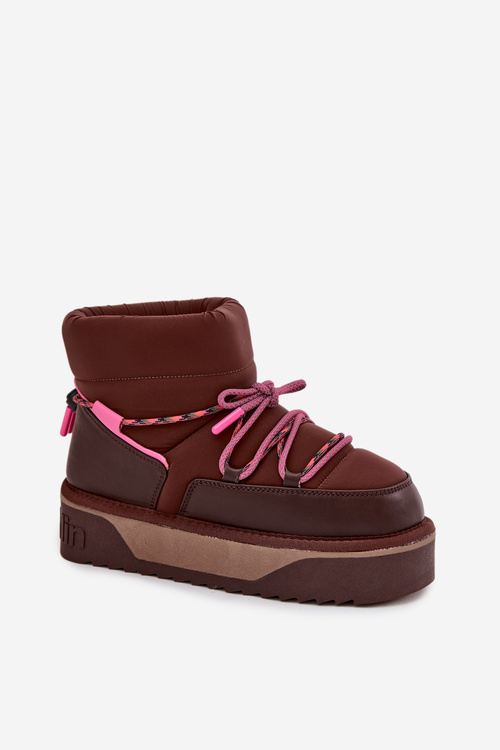 Снігові черевики на платформі D.Franklin DFSH371015 Шоколадні