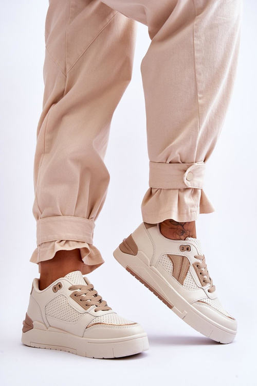 Жіноче шкіряне спортивне взуття бежеві Nancey