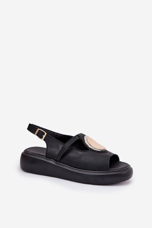 Шкіряні Елегантні Жіночі Сандалі S.Barski GR51-603 Чорні