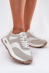 Замшеві кросівки на платформі для жінок Big Star RR274896 HI-POLY SYSTEM Біло-Сірі