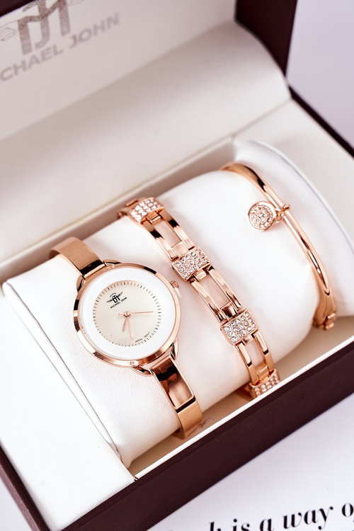 Набір годинників і два браслети Michael John Rose Gold