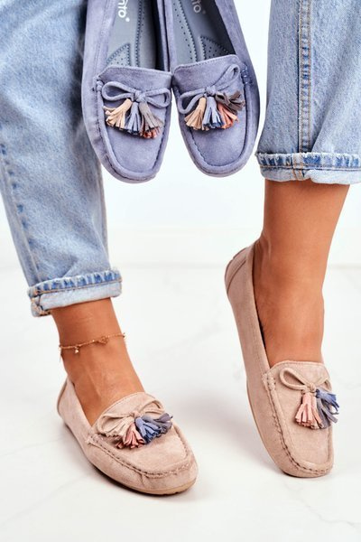 Жіночі лофери замшеві 20PB35-2003 бежеві Donna Mia