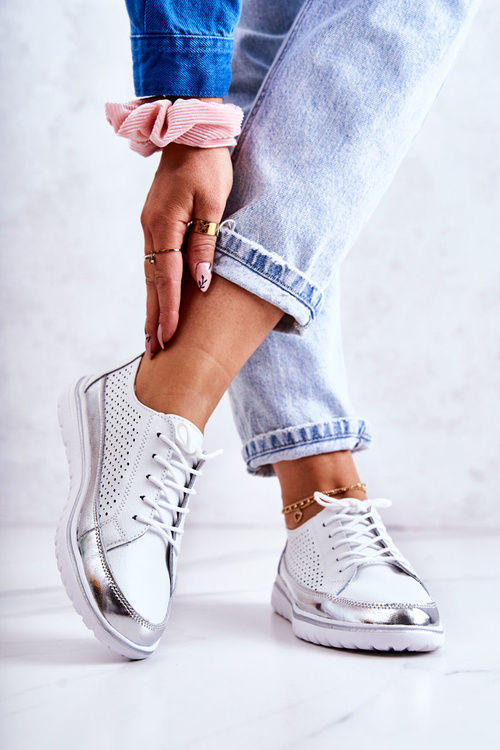 Жіночі ажурні туфлі на платформі Deloren білі