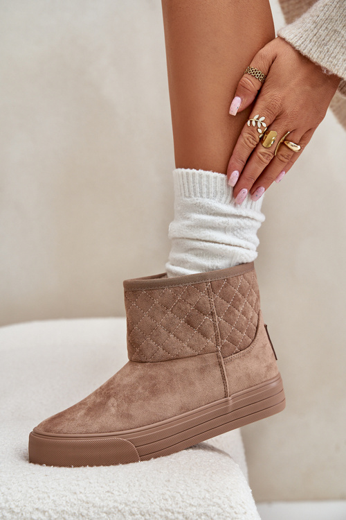 Снігові черевики на блискавці, утеплені хутром Big Star OO274A524 Бежеві