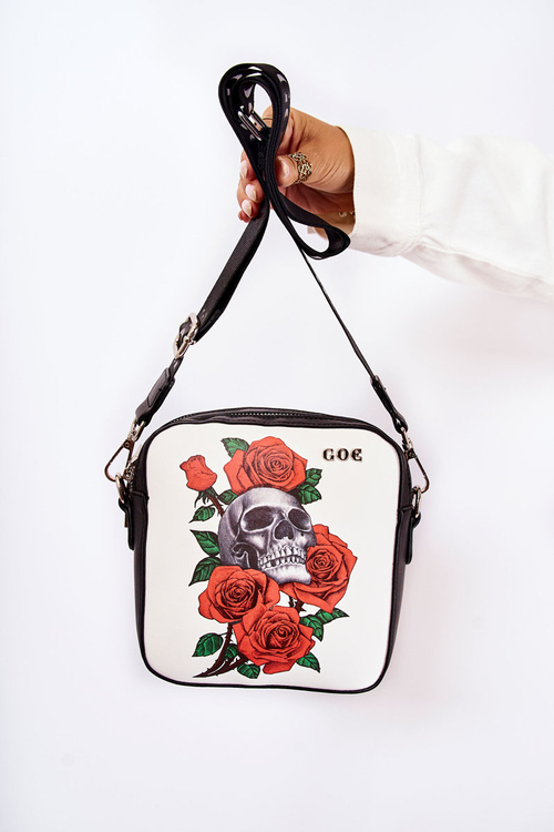 Шкіряна сумка W Pattern GOE ZNJ012 чорно-біла