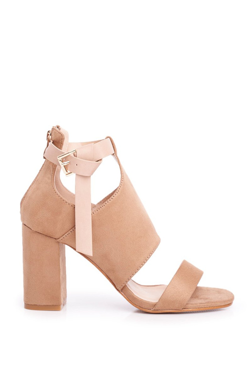 Босоніжки на шпильці з верхом Vinceza 20-17054 Бежеві