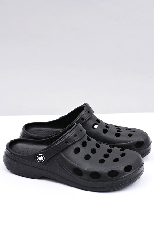 Чоловічі сандалі шльопанці чорні в клітку