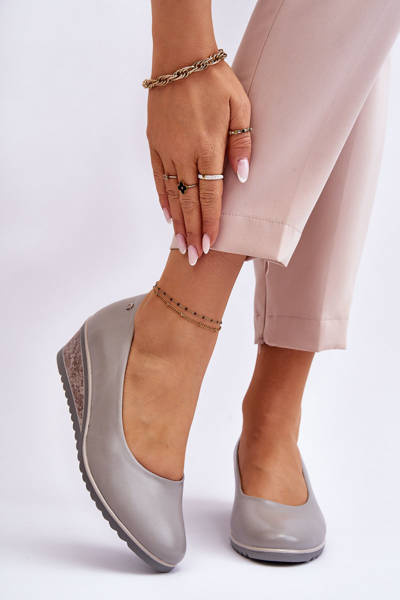 Класичні туфлі на танкетці Grey Graysen